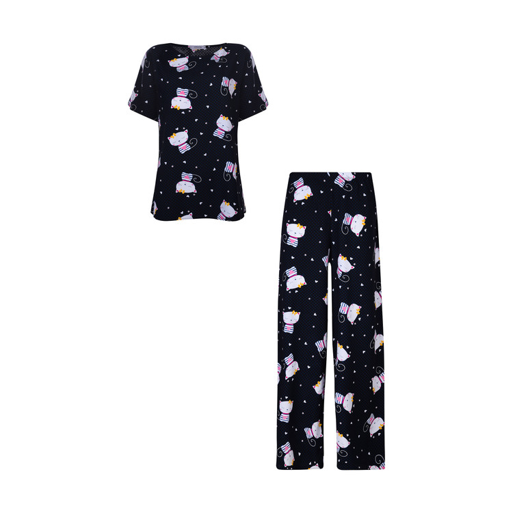 ست تیشرت و شلوار زنانه مدل موج